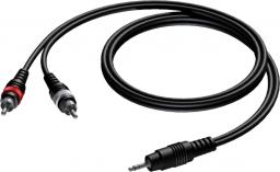 Kabel Procab Jack 3.5mm - RCA (Cinch) x2 1.5m czarny (CAB711/1.5)
