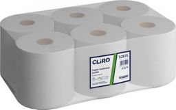  Cliro Cliro - Papier toaletowy w dużej roli, 2-warstwy, makulatura, 135 m, 12 rolek - 75% bieli