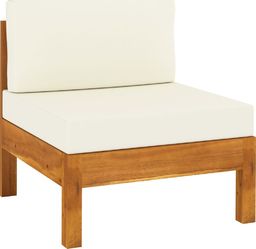  vidaXL Moduł sofy środkowej kremowe poduszki lite drewno akacjowe