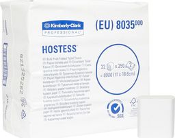 Kimberly-Clark Kimberly-Clark Hostess - Miękki papier toaletowy w składce, makulatura, 2-warstwy - 8000 odcinków
