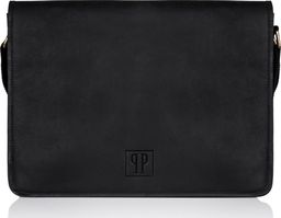 Paolo Peruzzi TORBA MĘSKA NA RAMIĘ CZARNA VINTAGE PAOLO PERUZZI T-06-BL