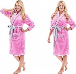 Tutumi Szlafrok damski gruby PINK & GREY