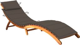  vidaXL Ogrodowy leżak z poduszką lite drewno akacjowe brązowy