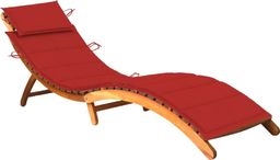  vidaXL Ogrodowy leżak z poduszką lite drewno akacjowe