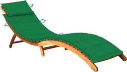  vidaXL Ogrodowy leżak z poduszką lite drewno akacjowe zielony