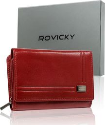 Rovicky Stylowy portfel damski z bawolej skóry, zamykany na zatrzask, RFID Rovicky 