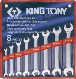 Zestaw narzędzi King Tony KT ZESTAW KLUCZY PŁASKICH calowych 1/4 - 7/8", 8cz. ETUI KT1108SR