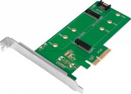 Kontroler LogiLink PCIe 3.0 x4 - 1x M.2 SATA + 1x M.2 PCIe NVMe (PC0083)