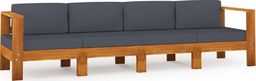  vidaXL 4-osobowa sofa ogrodowa z ciemnoszarymi poduszkami, akacja