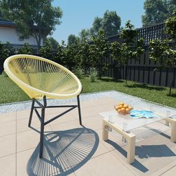  vidaXL Owalne krzesło ogrodowe, polirattan, beżowe