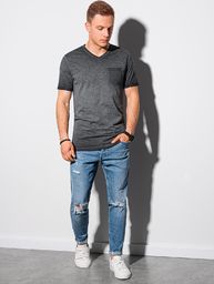  Ombre T-shirt męski bawełniany S1388 - czarny M