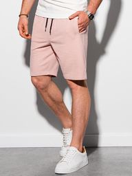 Ombre Krótkie spodenki męskie dresowe W291 - różowe XL