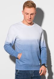Ombre Bluza męska bez kaptura B1150 - błękitna S