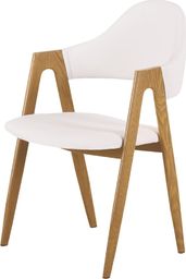  Selsey SELSEY Krzesło tapicerowane Sherris białe - dąb miodowy