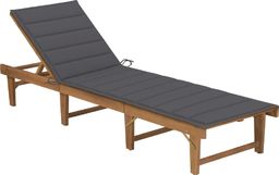  vidaXL Składany leżak z poduszką lite drewno akacjowe