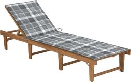 vidaXL Składany leżak z poduszką lite drewno akacjowe