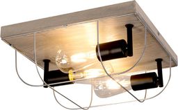 Lampa sufitowa BRITOP Lighting Industrialny plafon do niskiego pokoju Britop Netuno drewniany 92073357