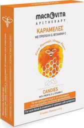 Macrovita MACROVITA cukierki bez cukru o smaku pomarańczowym z propolisem, wit. C i ziołami 20 szt.