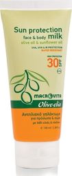  Macrovita OLIVE-ELIA nawilżające mleczko do twarzy i ciała z filtrem SPF30 i bio-składnikami 100ml