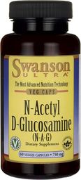  Swanson Swanson - N-Acetyl D-Glukozamina (N-A-G), 750mg, 60 vkaps