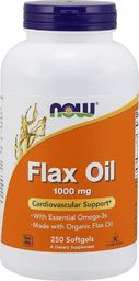 NOW Foods - Flax Oil, Olej lniany, 1000mg, 250 kapsułek miękkich