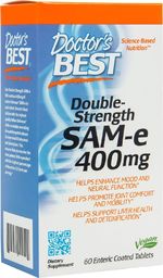 DOCTORS BEST Doctor's Best - SAM-e, 400mg, o Podwójnej Sile Działania, 60 tabletek