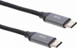 Kabel USB Montis USB-C - USB-C 1 m Czarno-srebrny (MT004)