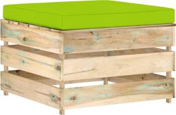  vidaXL Modułowy stołek z poduszką, impregnowane na zielono drewno