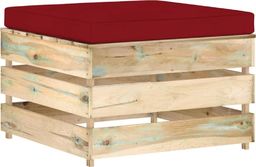  vidaXL Modułowy stołek z poduszką, impregnowane na zielono drewno