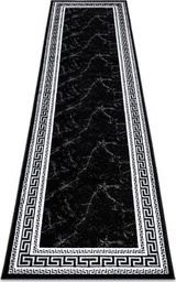  Dywany Łuszczów Dywan, Chodnik GLOSS nowoczesny 2813 87 stylowy, ramka, grecki czarny / szary, 70x250 cm