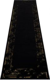  Dywany Łuszczów Dywan, Chodnik GLOSS nowoczesny 408C 86 Ramka stylowy, glamour, art deco czarny / złoty, 70x250 cm