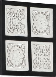  vidaXL Ręcznie rzeźbiony panel ścienny, MDF, 40x40x1,5cm, czarno-biały