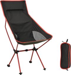  vidaXL Składane krzesło turystyczne, PVC i aluminium, czarne
