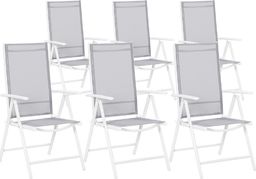  Shumee Zestaw 6 krzeseł ogrodowych regulowanych szary CATANIA