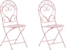  Shumee Zestaw 2 krzeseł ogrodowych metalowy różowy ALBINIA