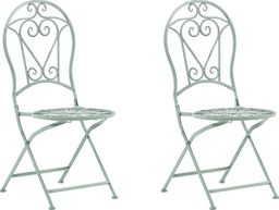  Shumee Zestaw 2 krzeseł ogrodowych metalowy zielony TRENTO