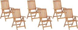  Shumee Zestaw 6 krzeseł ogrodowych drewniany jasny JAVA