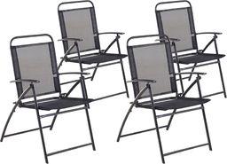  Shumee Zestaw 4 krzeseł ogrodowych czarny LIVO