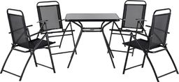  Shumee Zestaw ogrodowy stół i 4 krzesła czarny LIVO