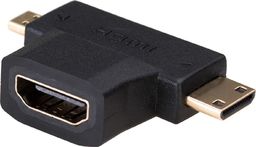 Adapter AV Akyga HDMI Micro - HDMI Mini - HDMI czarny (AK-AD-23)