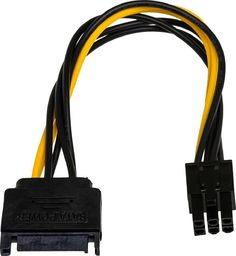  Akyga SATA 15-pin - PCIe 6-pin, 0.15m, Żółty (AK-CA-30)