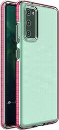  Hurtel Spring Case pokrowiec żelowe etui z kolorową ramką do Samsung Galaxy A12 / Galaxy M12 ciemnoróżowy