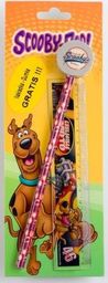 Scooby-Doo ZESTAW: ołówek, linijka, gumka nakładka SCOOBY DOO Beniamin $ TARGI