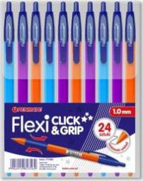  Penmate Długopis Flexi Click&Grip mix niebieski (24szt)