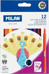  Milan Flamastry okrągłe cienkie 12 kolorów