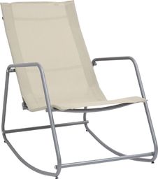  vidaXL Ogrodowe krzesło bujane, kremowe, 95x54x85 cm, textilene