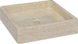 Umywalka vidaXL Umywalka, kremowa, 40x40x10 cm, marmurowa