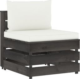  vidaXL Moduł sofy środkowej z poduszkami, impregnowane drewno, biały
