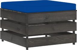  vidaXL Modułowy stołek z poduszką, impregnowane drewno, niebieski 