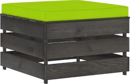  vidaXL Modułowy stołek z poduszką, impregnowane drewno, jasnozielony 